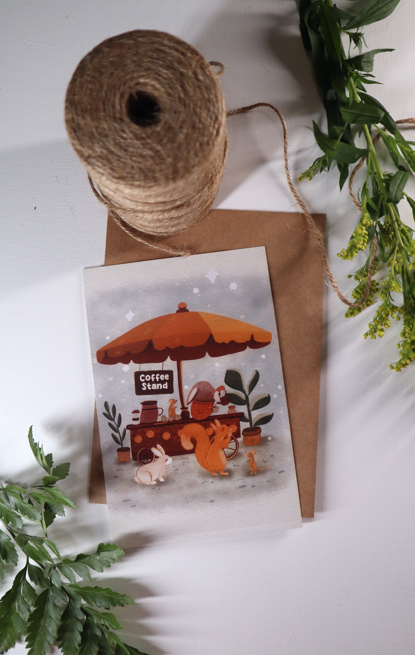 The Furry Latte Line Postcard or Art Print