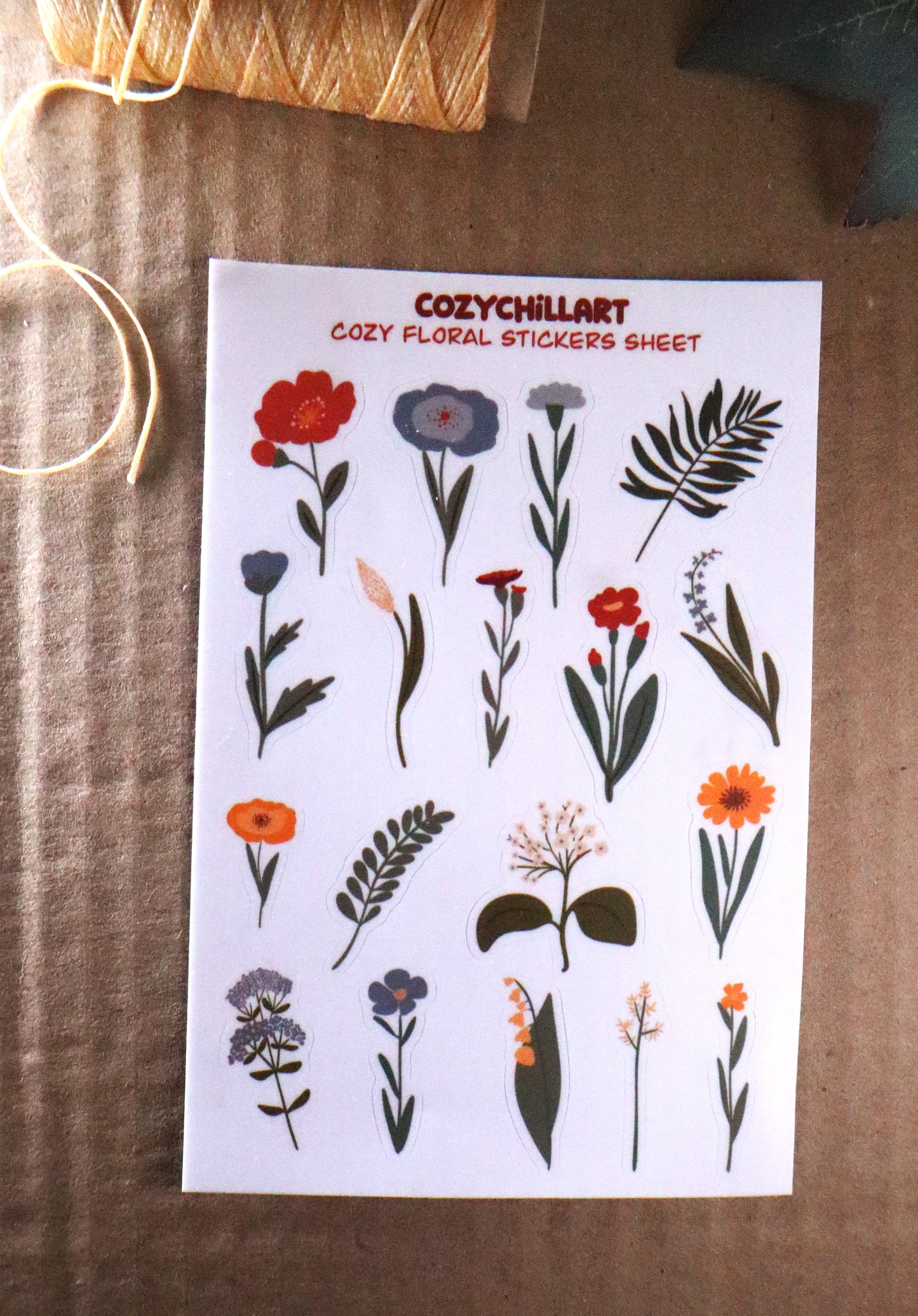 floral sticker sheet