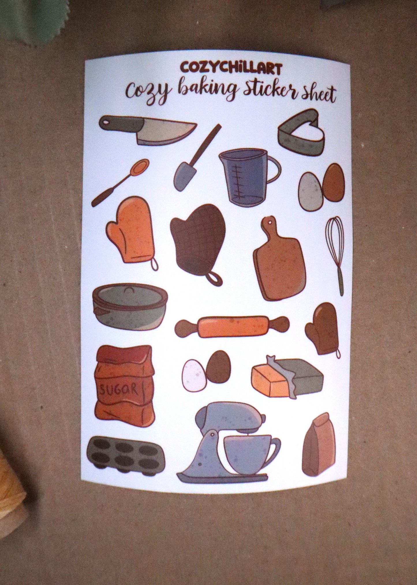 Baking sticker sheet