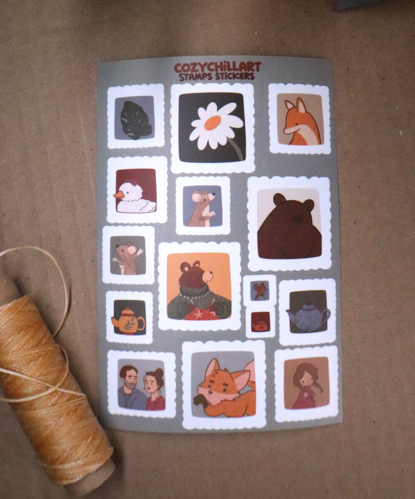 post it stamps sticker sheet cozy animals