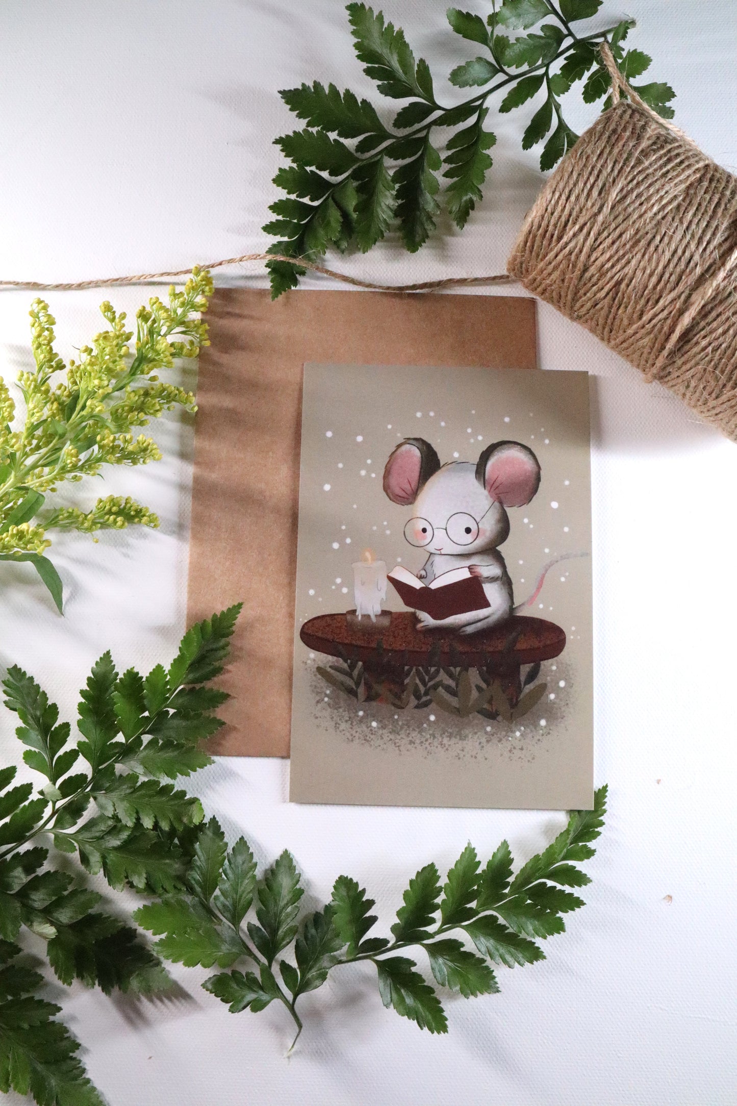 Whiskers and Wisdom Postcard or mini art print