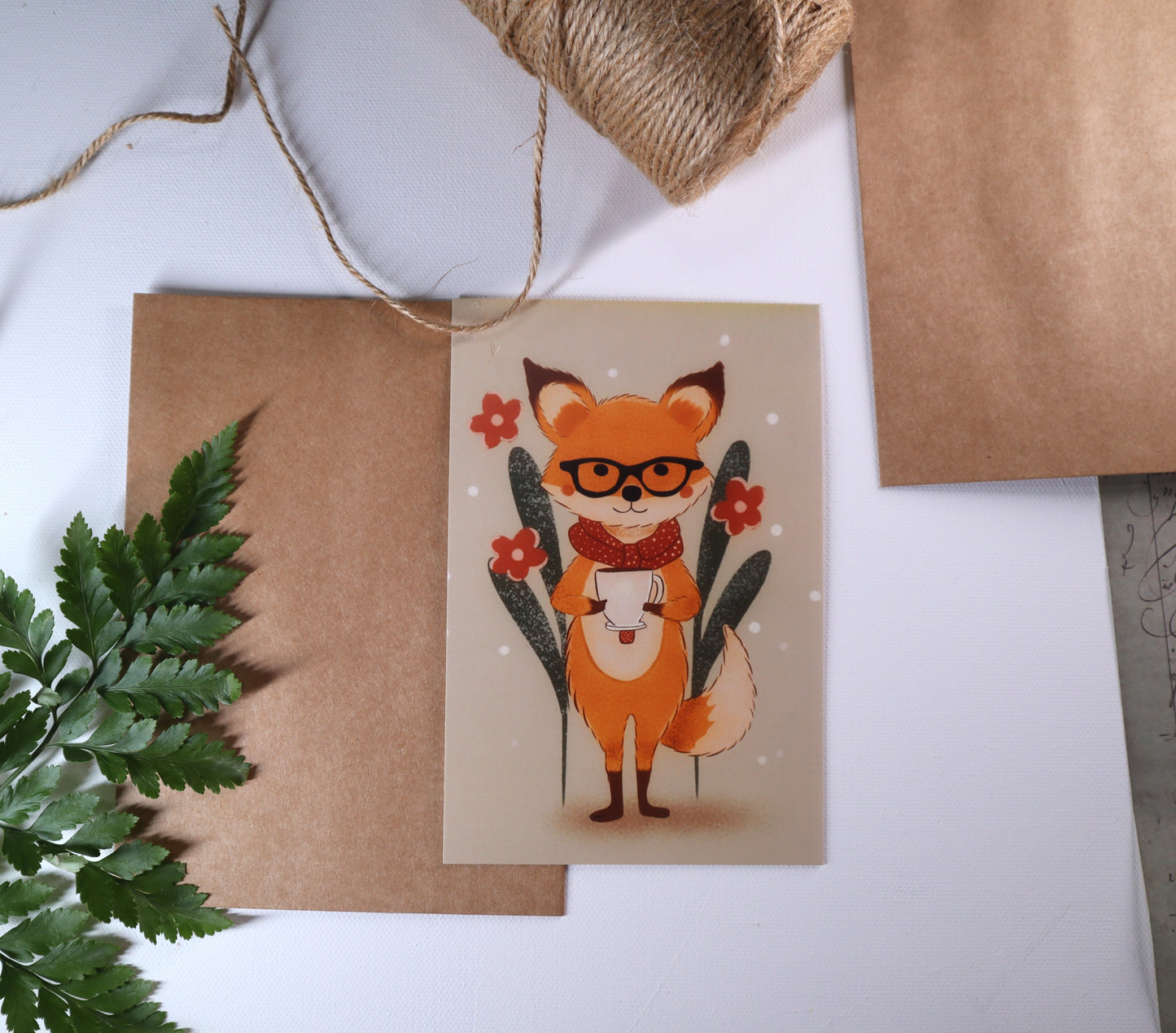 Cozy Fox Postcard or Art print