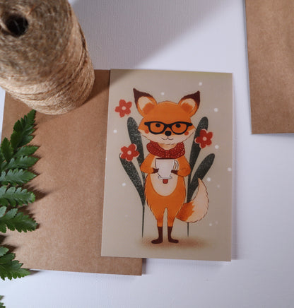 Cozy Fox Postcard or Art print