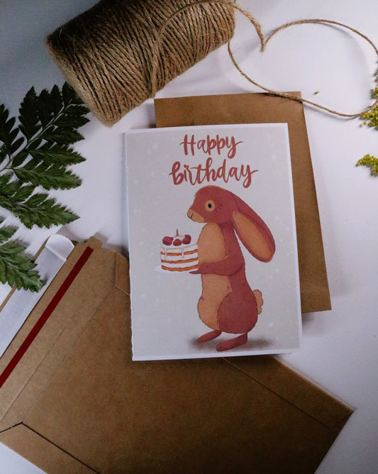 Rabbit Happy Birthday Card