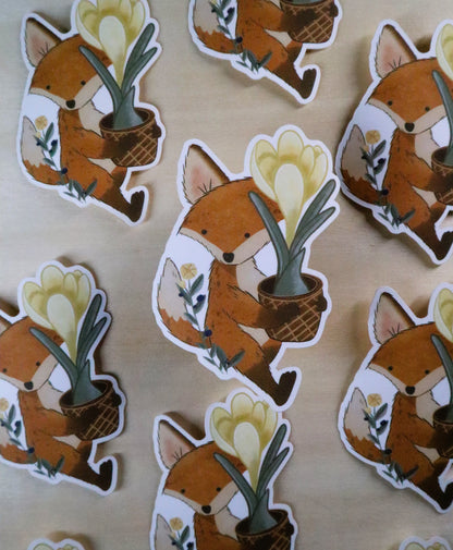 Fox in Bloom Sticker