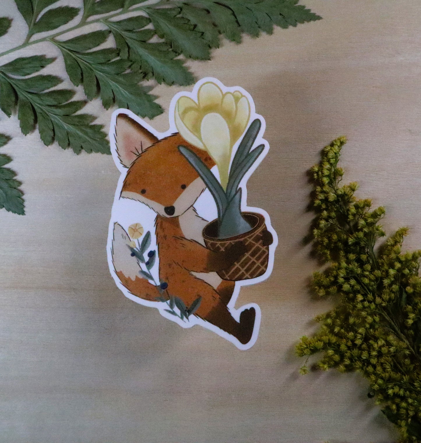 Fox in Bloom Sticker