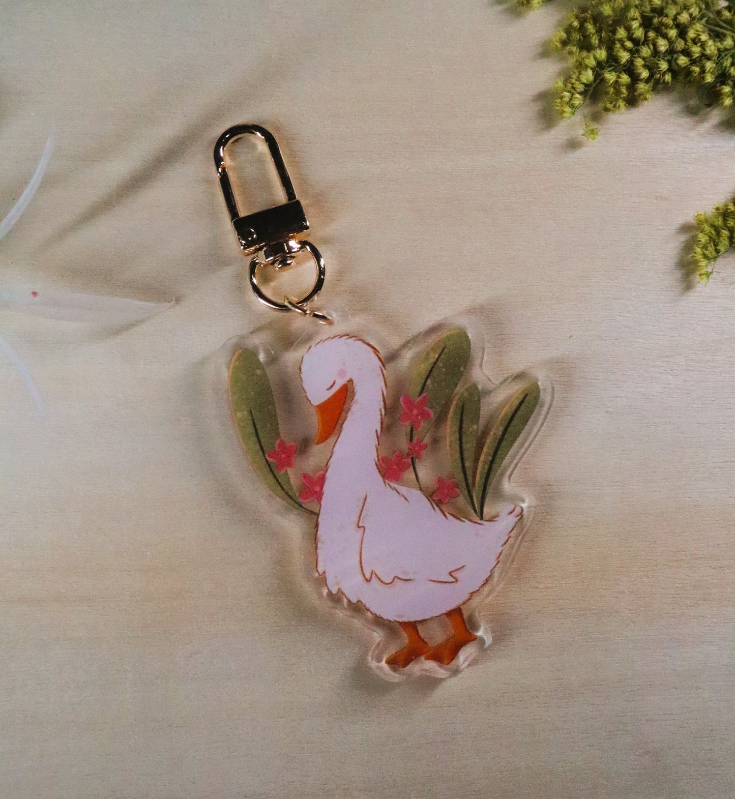 Feathers and Flowers Keychain